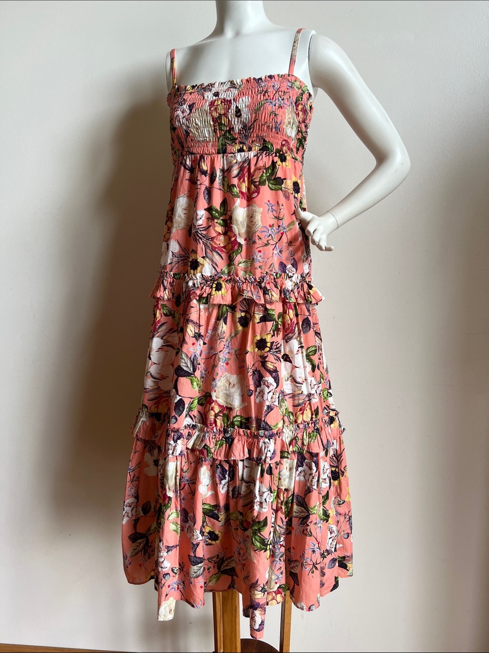INC Floral Smocked Sundress - Peach Pink
